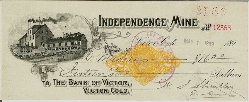 Independence_Mine_Bank_of_Victor_RN-X_check_1899